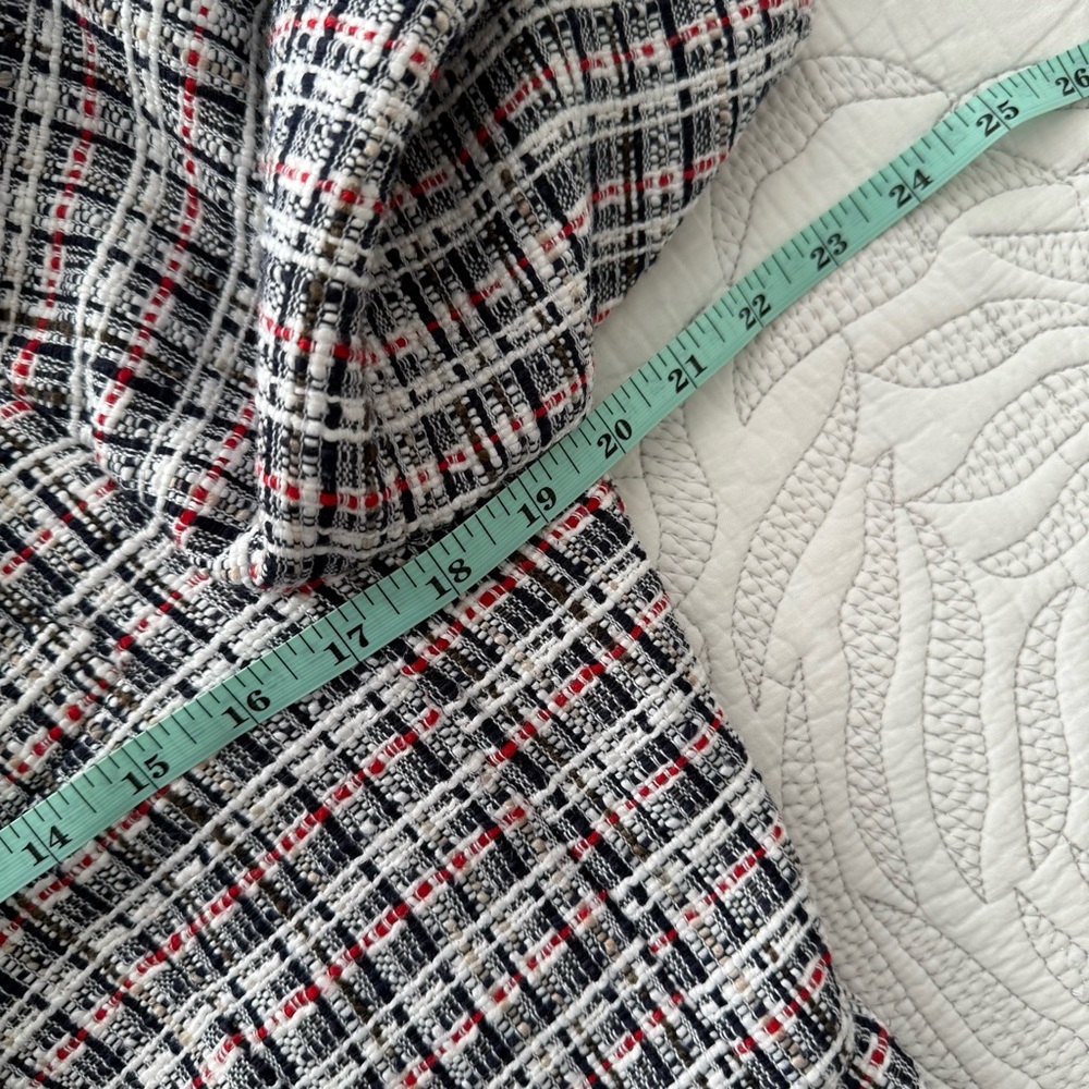 Zara - Textured Double Breasted Tweed Blazer - Blue/White/Red - Picture 14 of 16